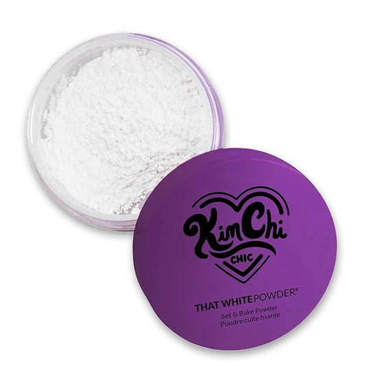 KimChi Chic Beauty That White Powder, Mattifying Makeup Setting Powder for All Skin Types, Long-Lasting Face Powder Helps Minimize the Appearance of Fine Lines-VivaGrace Women