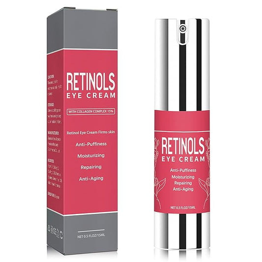 Retinol Eye Cream for Dark Circles and Puffiness,Under Eye Cream with Collagen & Hyaluronic Acid,Fix Wrinkle,Lightweight Lift Eye Cream,Brighten Tighten Eye Cream Gel to Smooth Fine Lines & Hydrate-VivaGrace Women