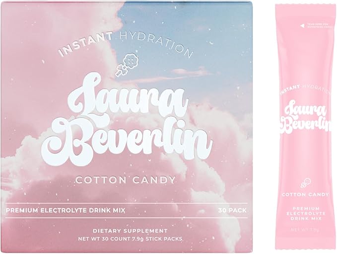 Instant Hydration Electrolytes Powder Packets - Cotton Candy Drink Mix - Zero Sugar - Keto, Vegan, Gluten-Free, Non-GMO - Boost Recovery, Brain Health, Muscle & Tissue Support- 30 Sticks-VivaGrace Women