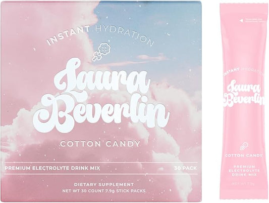 Instant Hydration Electrolytes Powder Packets - Cotton Candy Drink Mix - Zero Sugar - Keto, Vegan, Gluten-Free, Non-GMO - Boost Recovery, Brain Health, Muscle & Tissue Support- 30 Sticks-VivaGrace Women