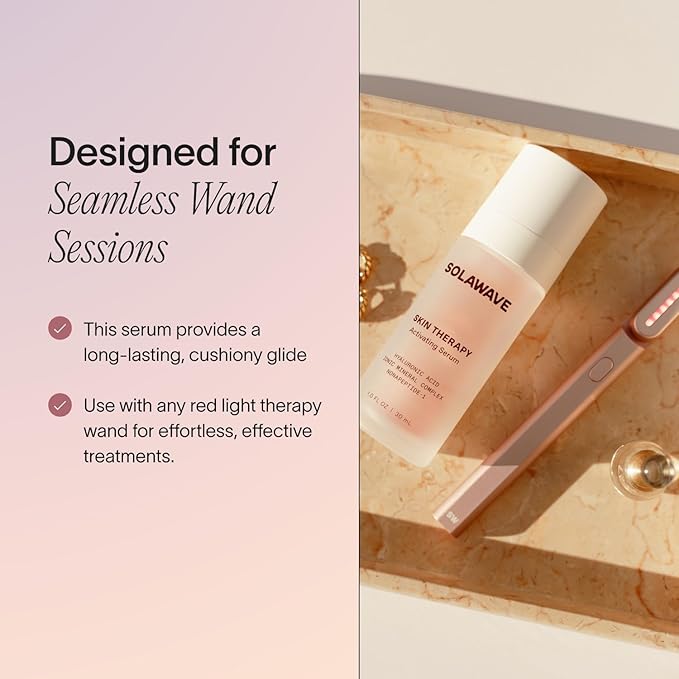 Solawave Wand Skin Therapy Activating Serum | Hyaluronic Acid and Peptides | Enhance Skincare Device Results | Hydrating Microcurrent Galvanic Current | Wrinkle Smoothing-VivaGrace Women