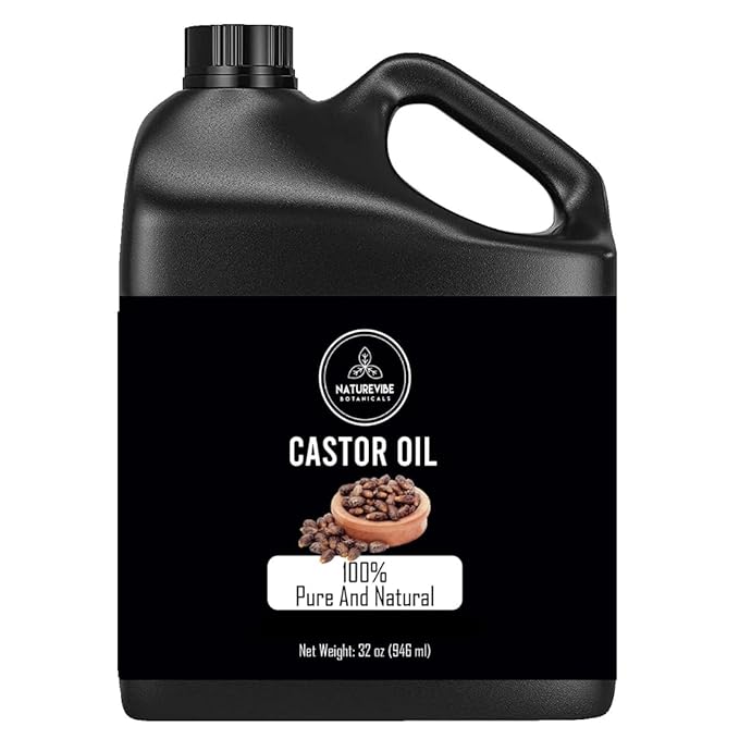 Naturevibe Botanicals Castor Oil 32 Ounces | 100% Pure and Natural | Great for Skin Care and Hair Care | Hexane Free Unrefined Oil for Enhanced Eyebrows and Eyelashes 32 Fl Oz | 946ml-VivaGrace Women