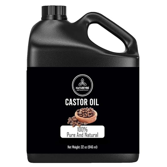 Naturevibe Botanicals Castor Oil 32 Ounces | 100% Pure and Natural | Great for Skin Care and Hair Care | Hexane Free Unrefined Oil for Enhanced Eyebrows and Eyelashes 32 Fl Oz | 946ml-VivaGrace Women