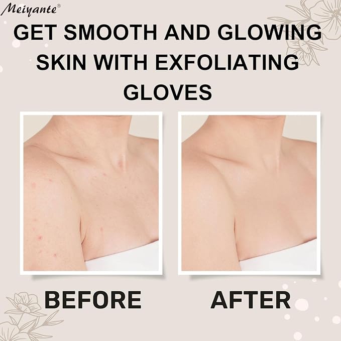 Exfoliating Glove - Body Scrub for Smooth and Soft Skin - Body Exfoliator for Ingrown Hair Dead Skin Remover and Itchy and Flaky Skin - Scrubber Shower Accessories 1 Pair Glove Mens Stocking Stuffer-VivaGrace Women