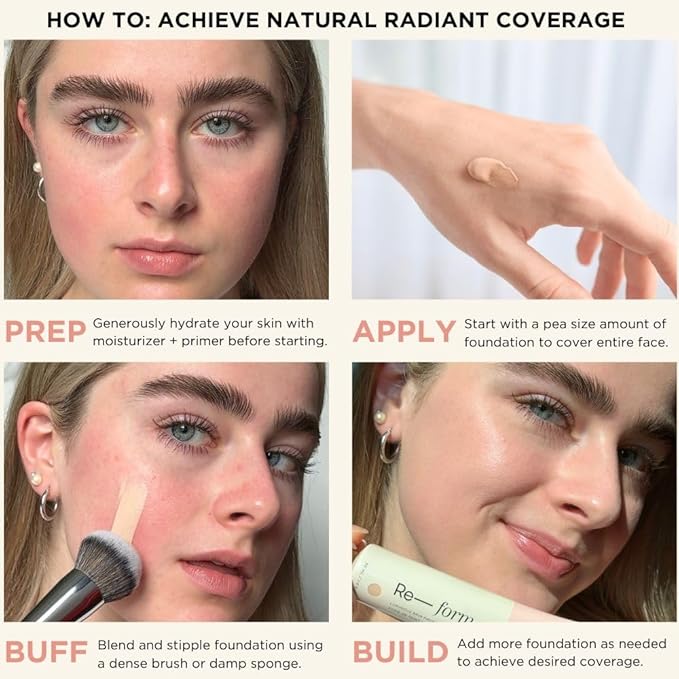 HALEYS Re-form Luminous Skin Foundation, VEGAN + CRUELTY-FREE, Blurs, Conceals, Blendable, Buildable Med-to-Full Coverage, Weightless, Oil-free, All-Day Wear, Hyaluronic Acid, All skin types (2.25)-VivaGrace Women