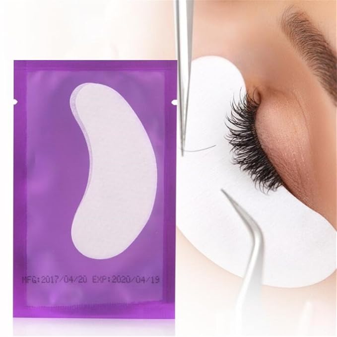 100 Pairs Set，Eye Gel Patches,Under Eye Pads Lint Free Lash Extension Eye Gel Patches for Eyelash Extension (purple)-VivaGrace Women