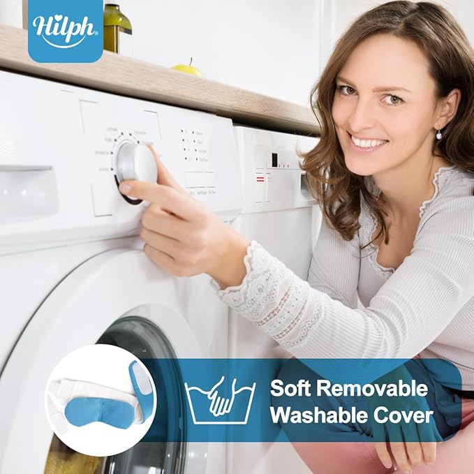 Hilph Microwave Warm Eye Mask for Dry Eyes, Heated Eye Mask Moist Heat Warm Eye Compress for Blepharitis, Styes, Tired Itchy Eyes, Eye Strain, Fatigue Eye Treatment (Blue)-VivaGrace Women