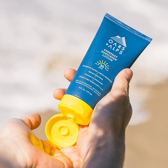 Oars + Alps Sunscreen Body Lotion for Everday Use, SPF 35 Body & Face Sunscreen Lotion, Infused with Aloe Leaf & Vitamin E, No White Residue, Water & Sweat Resistant, All Skin Types, Lightweight, 6oz-VivaGrace Women