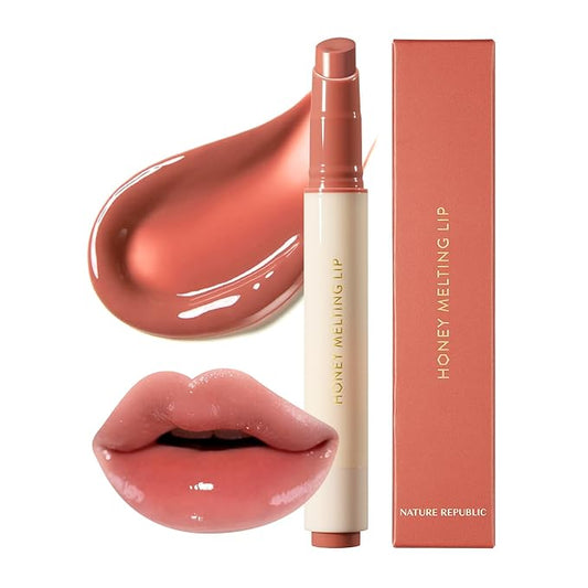 Nature Republic HONEY MELTING LIP (06 COCO) SOFT LIP STICK, Hydrating Gloss, Moisturizing balms, Sheer tint, Shine & Glowy Finish, korean make up-VivaGrace Women