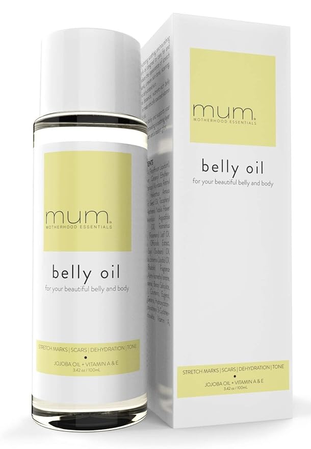 Mum. Motherhood Essentials® Premium Organic Belly Oil (3.42oz), Maternity Stretch Mark Oil,Prevent,Heal Remove Stretch Marks & Scars, Safe For Pregnancy-VivaGrace Women