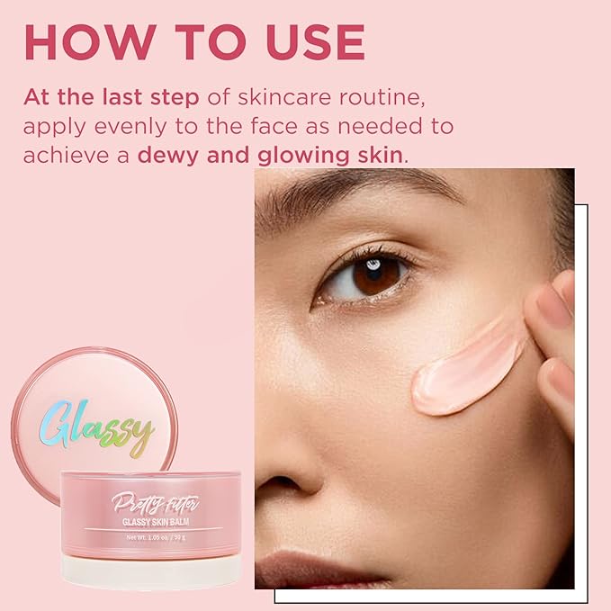 TOUCH IN SOL Pretty Filter Glassy Skin Balm Primer 1.05 oz. – Skin Smooth Moisturizing Primer before Makeup - Natural Glow Face Cream Moisturizer with Shea Butter and Rose Flower Water-VivaGrace Women