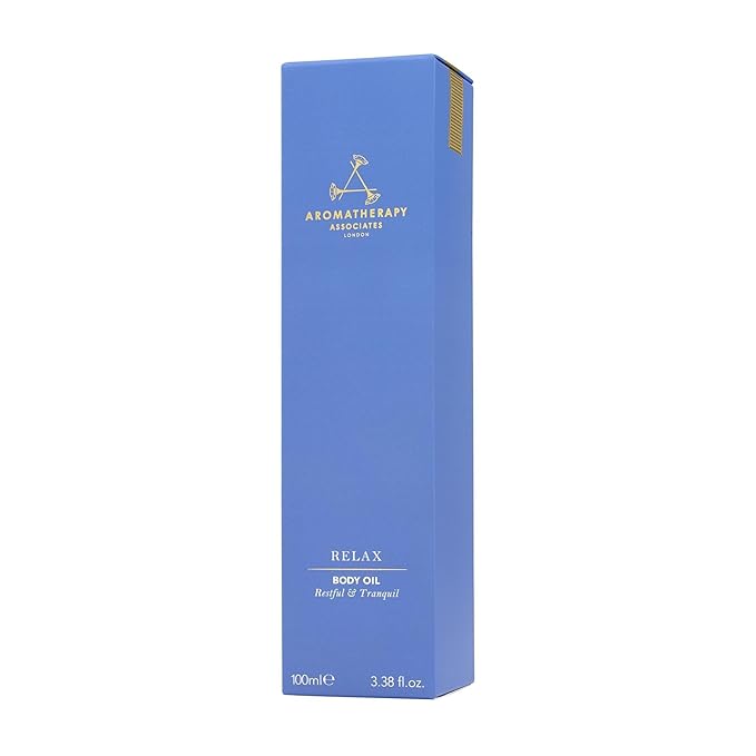 Aromatherapy Associates Relax Body Oil. Luxurious Blend of Oils for a Nourished Body. Made with Vetivert, Chamomile and Ylang Ylang Essential Oils (3.4 fl oz)-VivaGrace Women