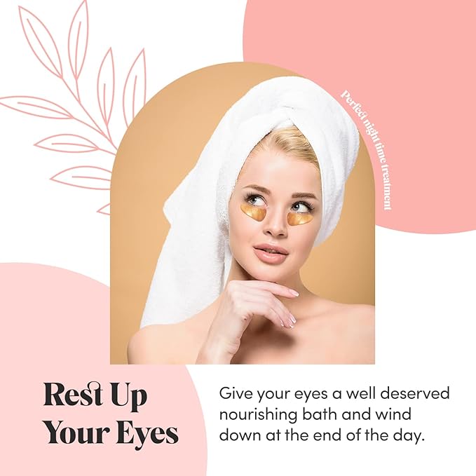 24K Gold Collagen Under Eye Mask - Bright Eyes Anti Aging Treatment-VivaGrace Women