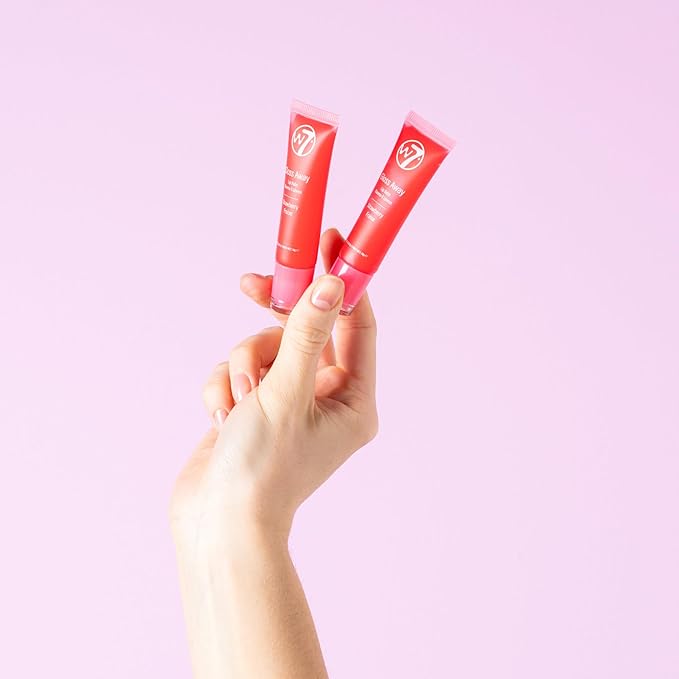 W7 Gloss Away Lip Balm - 2 Piece Set - Nourishing Lip Balm Formula With Shea Butter - Strawberry-VivaGrace Women