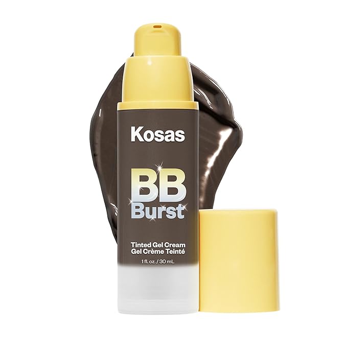 Kosas BB Burst Tinted Face Gel Cream - Supports Healthy Collagen, Smoothes Skin, Hydrates & Moisturizes - Lightweight Buildable Coverage - Rich Deep Neutral 45, (1 Oz/30 ML)-VivaGrace Women