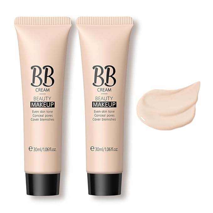 KWOLYKIM 2PCS Hydrating Makeup BB Cream, Tinted Moisturizer Face Makeup BB Cream Foundation Waterproof Concealer Clean Brighten Color Correcting Cream Nude Makeup Long Lasting for All Skin(Ivory)-VivaGrace Women