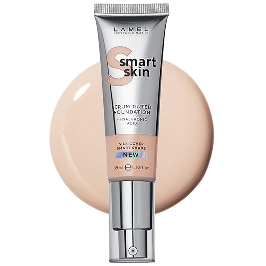 LAMEL Smartskin Serum Tinted Foundation - Hydrating & Nourishing - Hypoallergenic & Skin-Caring - Color Correcting - Anti-Aging Formula with Hyaluronic Acid - 401, 1.18 fl.oz-VivaGrace Women