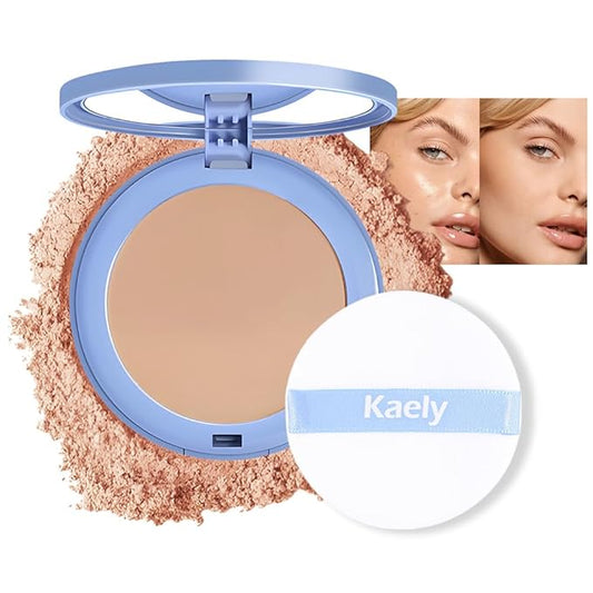 evpct Kaely Oil Control Pressed Face Powder, Get Smooth Flawless Fine Lines and Lightweight Finishing Foundation, Control Shine Long Lasting Waterproof Face Setting Powder Cosmetic, 08 Golden Beige-VivaGrace Women