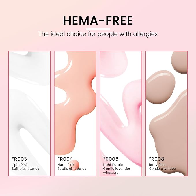 Gel Nail Polish Kit with U V Light, Hema-Free White Light Nude Pink Summer Gel Polish Set with Base & Top Coat Chrome Nail Powder, 4 Colors Mini Salon Nail Art Starter Gift for Women Girl-VivaGrace Women