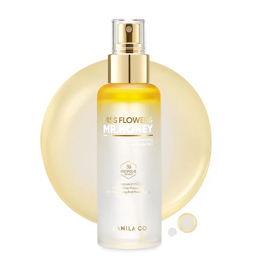 BANILA CO Miss Flower & Mr Honey Propolis Ampoule Mist | Nourishing Skin Double Layer & Moisturizing Makeup Fixer Setting Spray | Hydration Boost, Radiant Glow Serum (99ml / 3.34 fl oz)-VivaGrace Women