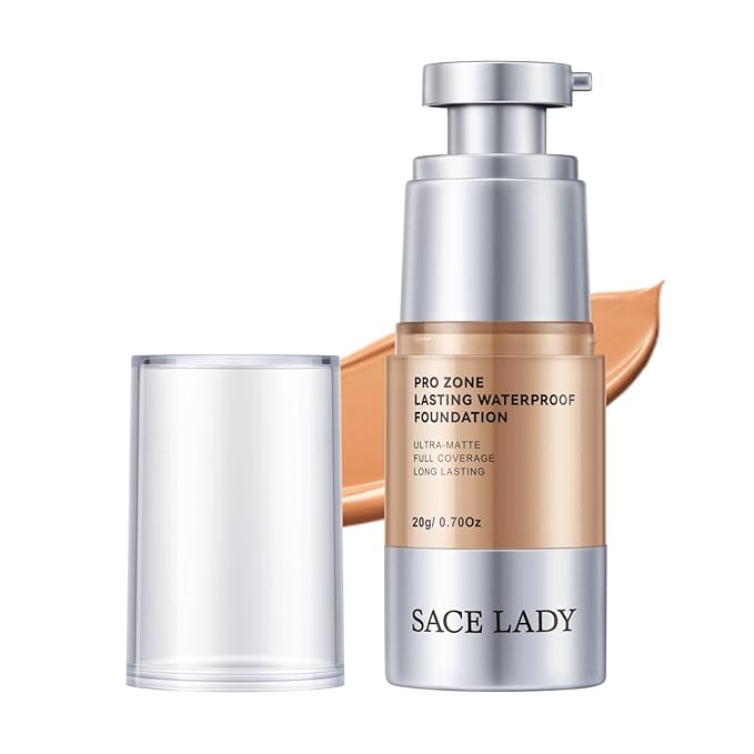 Ultra Matte Liquid Foundation Makeup, Full Coverage Shine Free Foundation Cream for Oily Skin, Waterproof Natural Face Foundation Make-Up Lasts Up to 24HR, 0.7Oz (#04)-VivaGrace Women