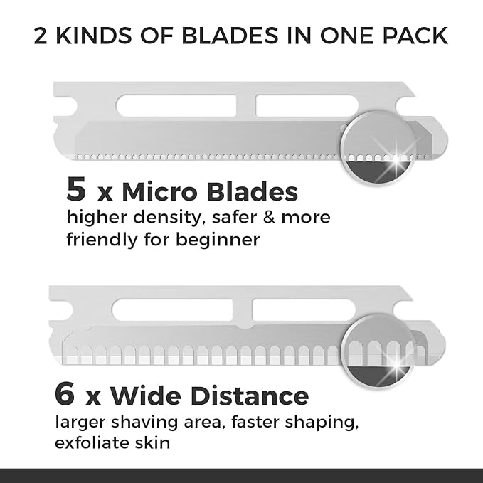 ZOMCHI Dermaplaning Tool for Face with 11 Refill Blades, Dermaplane Razor for Women and Men, Face Razor with Precision Silicone Cover, Eyebrow Razor, Facial Razor, Reusable Metal Handle - Matte Black-VivaGrace Women