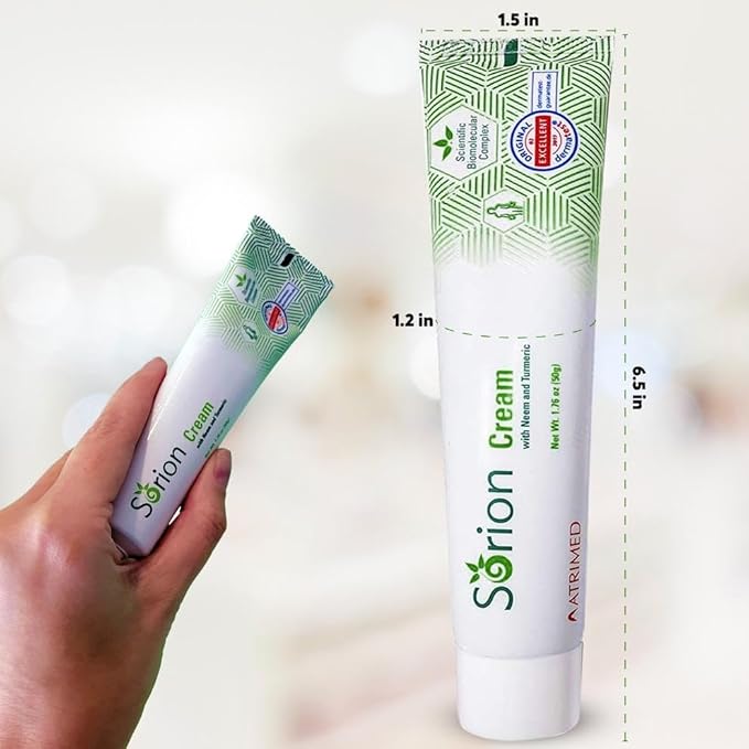 Sorion Cream - Herbal Moisturizer for Dry, Itchy, Flaky Skin with Coconut Oil, Neem, Turmeric and Pala Indigo Plant Skincare-VivaGrace Women