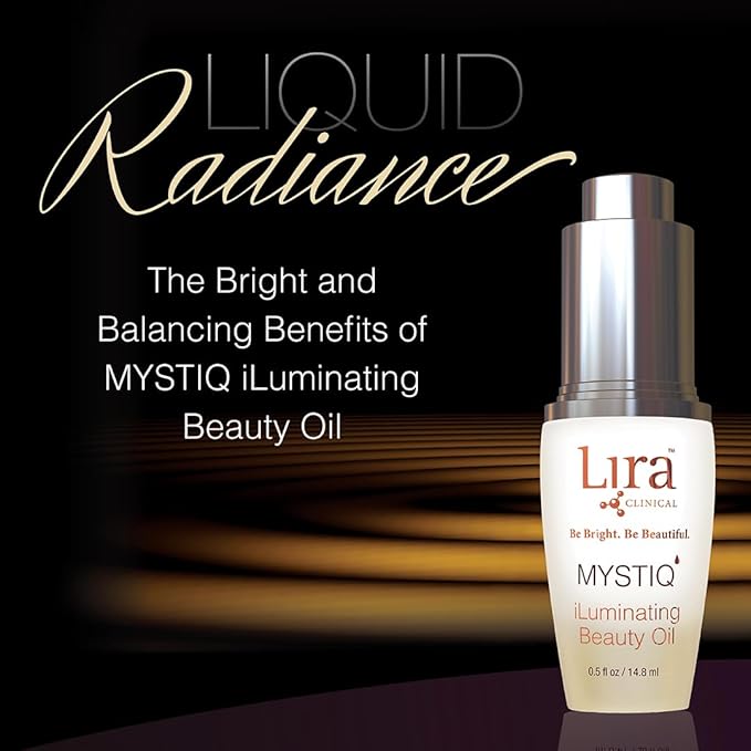Lira Clinical MYSTIQ iLuminating Beauty Oil - Vitamin C Face Oil with Plant Stem Cell Extract - Hydrates Skin with Argan, Baobab with Antioxidants - Facial Drops for Daily Skincare Routine - 0.5 Oz-VivaGrace Women