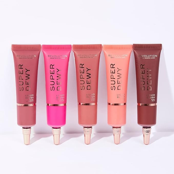 Makeup Revolution Superdewy Liquid Blush, Lightweight Buildable & Blendable Blusher for Cheeks, Ultra Pigmented, Vegan & Cruelty Free, Blushing In Love, 0.5fl.oz-VivaGrace Women