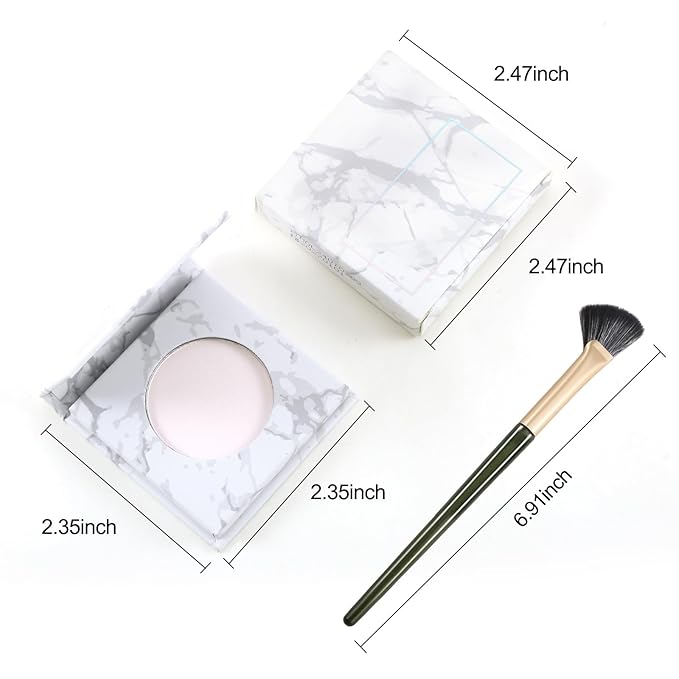 Erinde Face Highlighter Palette, Matte Face Illuminator Palette, Natural Glow Finish, Nude Beige Smooth Baked Powder, Lightweight Blendable Highlighter Makeup, 04 Bright White-VivaGrace Women