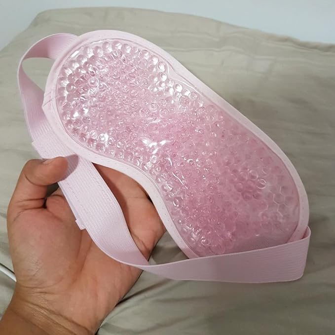 Gel Gel Eye Mask, Cooling Eye Mask Reusable Eye Ice Pack Under Eye Patches, Eye Hot Cold Treatment Pack for Redness, Pain Relief and Eye Relax (Pink - 2count)-VivaGrace Women