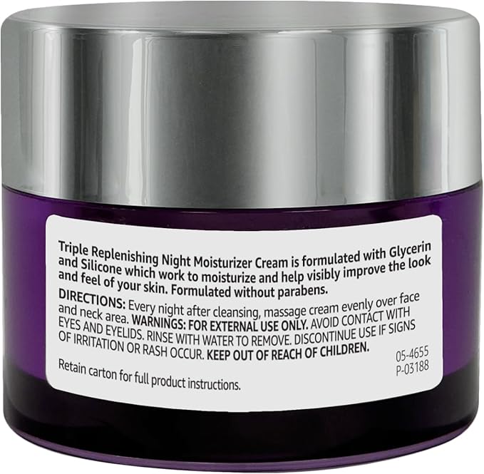 Amazon Basics Triple Replenishing Moisturizer, Night Cream, 1.7 Ounces, 1-Pack-VivaGrace Women