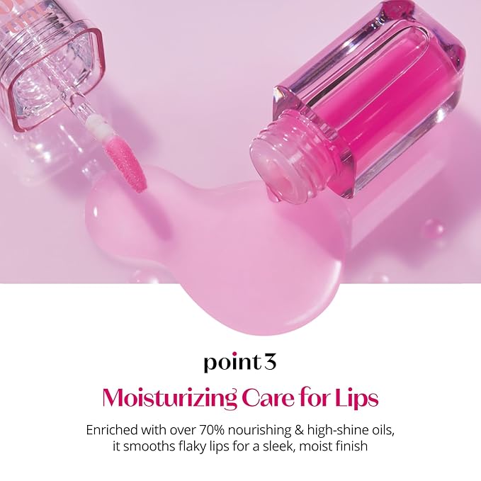 ETUDE Dear Darling Oil Tint #2 Plum Berry 4.2g | High Moisturizing and Strong Hydrating Lip Oil/Lip Gloss | Smooth and Moist Lips | Non-Sticky Lip Oil Tint For Dry Lips | K-beauty-VivaGrace Women