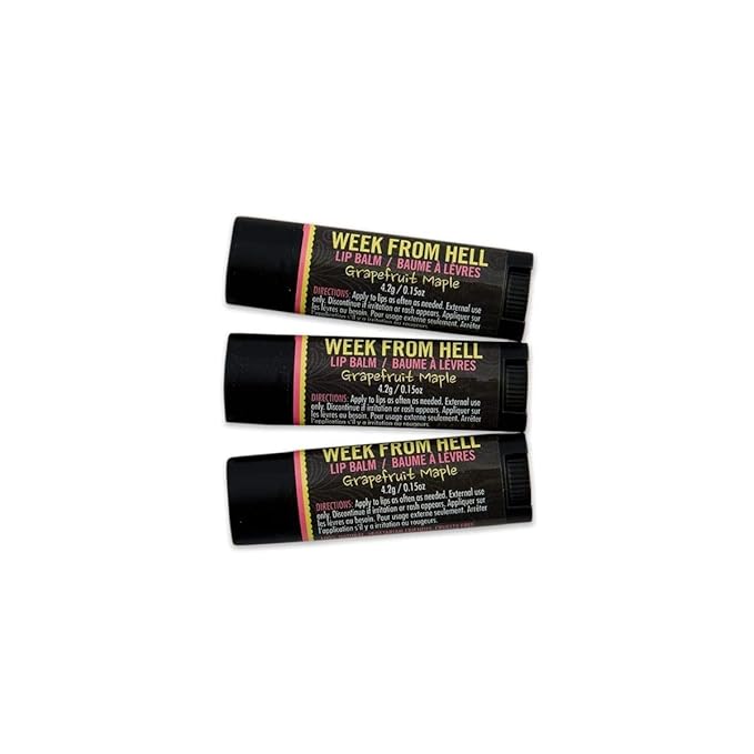 Walton Wood Farm Lip Balm Trio (Week from Hell) Grapefruit Maple Flavor 100% All-Natural, Vegetarian Friendly, and Paraben-Free-VivaGrace Women