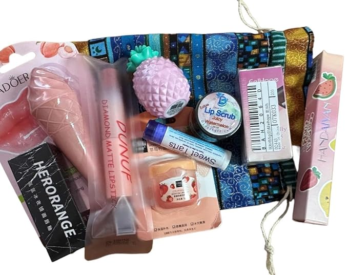 Lip Prodiuct Gift Sack With An Unique Assortment of Lip Products, 10 Total and Maybe Some Extras, By Diva Stuff-VivaGrace Women