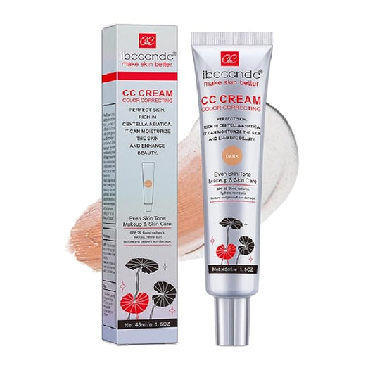 Color Correcting CC Cream with SPF 25,Full-Coverage Foundation,Hydrating Serum,Refine Skin Texture, Avoid Sun Damage (Dark, 45 ml)-VivaGrace Women