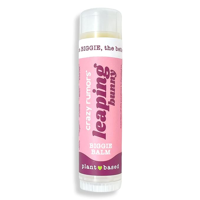 Crazy Rumors Biggie Leaping Bunny Flavored All Natural, Plant Based Lip Balm to Moisturize and Nourish your Lips - Leaping Bunny tube 0.6 oz (4x Larger than standard 0.15 oz lip balm)-VivaGrace Women