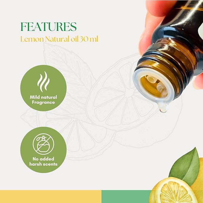 Roots & Above Pure Natural Lemon Essential Oil 1.01 oz/30ml Cold Pressed Oils for Skin, Hair, Massage, Diffusers & Candle Making-VivaGrace Women