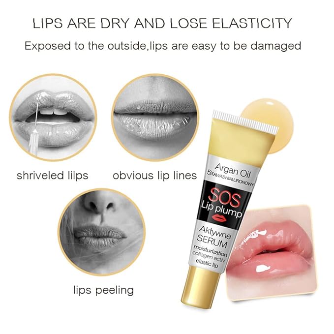GL-Turelifes Lip Plumper Lip Gloss, Lip Maximizer Plumper Lip Extreme Volume, Heathly Enhancer Hydrated Lips, Moisturize, Refine Dryness Wrinkles Enhances Plump Gloss-VivaGrace Women