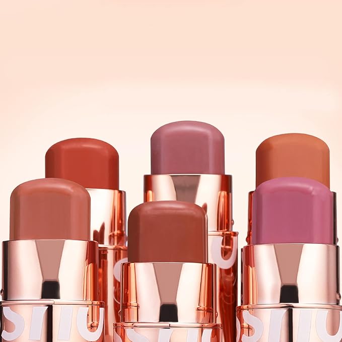 Cream Blush Stick for Cheeks Makeup, Waterproof Face Blush Stick Multi-Use Lip and Cheek Tint, Matte Finish Easy to Blend Lightweight Natural Cream Blusher Makeup for All Skin Tones-Orange-VivaGrace Women