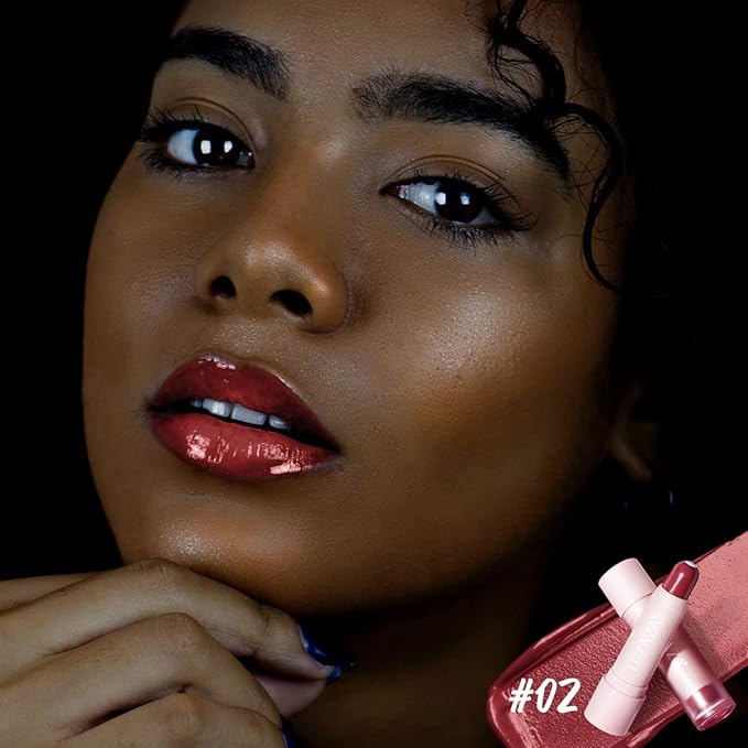 Tinted Lip Balm Chapstick with Color, Natural Semi - Gloss Finish, Hydrating/Coloring 2 in 1 Moisturizer Lip Stick for Girls & Women #02 Rose-In-Love-VivaGrace Women