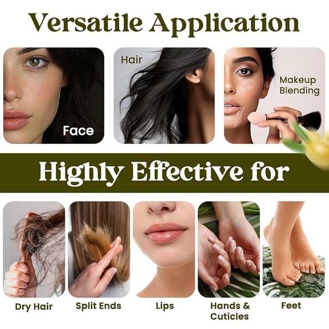 100% Organic & All Natural Plant-Based Squalane Oil for Face, Hair, & Body, Cold Pressed and Unrefined Premium Grade Multipurpose Facial Oil for Moisturize, Smooth, and Soften Skin - 1 Oz-VivaGrace Women