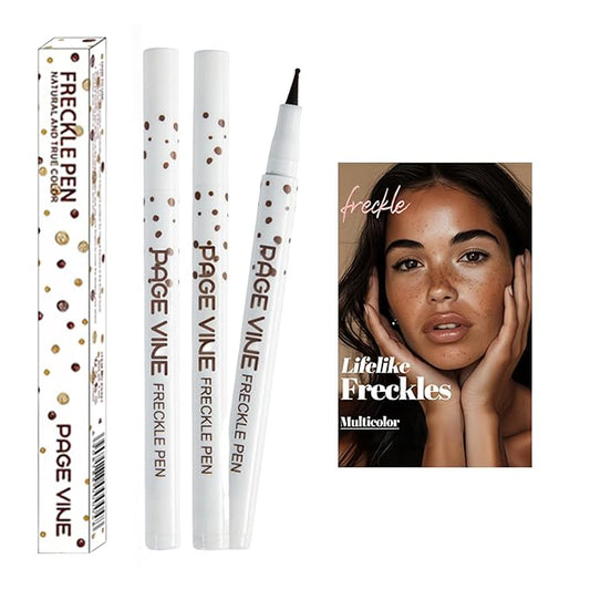 2 Pack Freckle Pen,Liquid Face Fake Freckles Makeup Pen to Create Natural Freckle Makeup and Freck beauty,Fake Freckles Waterproof for Lifelike Sunkissed Makeup,Mole Pen (03Dark+04Espresso)-VivaGrace Women