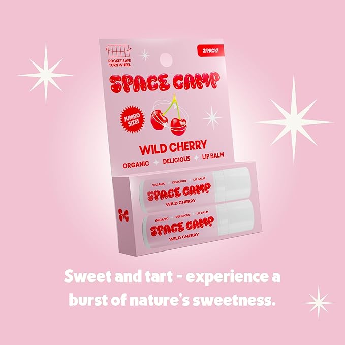 Wellness Jumbo Lip Balm - Wild Cherry Organic Flavored Balm (2 Pack)-VivaGrace Women