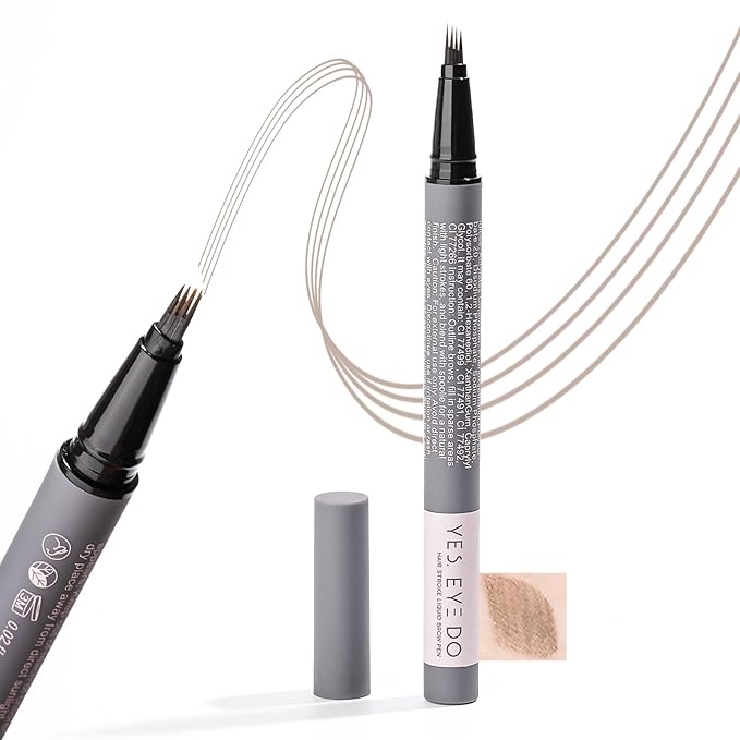 Light Gray Eyebrow Pencil for Older Women, Grey Eyebrow Pencil for Women with 4-Prong Precision Tip, Microblading Eyebrow Pen Create Natural, Hair-Like Strokes YES.EYE DO (Grey Mist-Light Gray)-VivaGrace Women