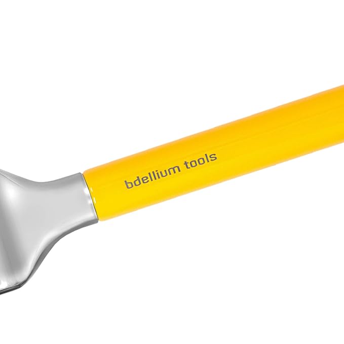 Bdellium Tools Professional Makeup Brush - Studio Series 971 Large Slanted Double Dome Blender - With Soft Synthetic Fibers, For Quick & Easy Application and Blending (Yellow, 1pc)-VivaGrace Women