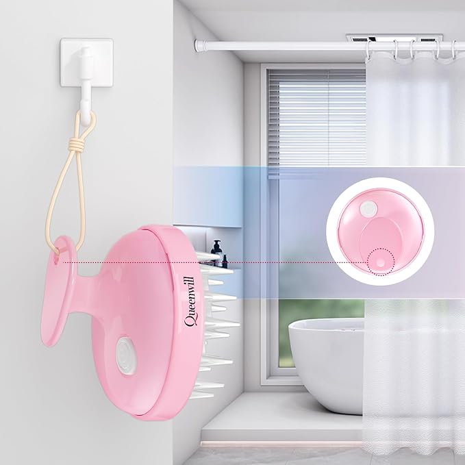 Electric Cordless Hair Scalp Massager, Portable Head Scratching Scrubber with 2 Modes Vibration Comb for Hair Growth, Deep Cleansing and Stress Relaxation-VivaGrace Women