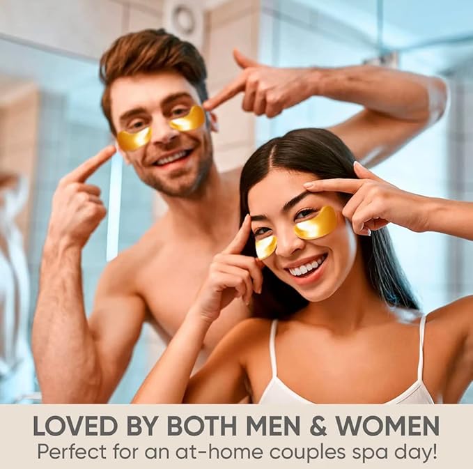 mascarillas de tratamiento ocular con colageno, Parches para el cuidado de la piel bajo los ojos de oro de 24 Kilates-VivaGrace Women