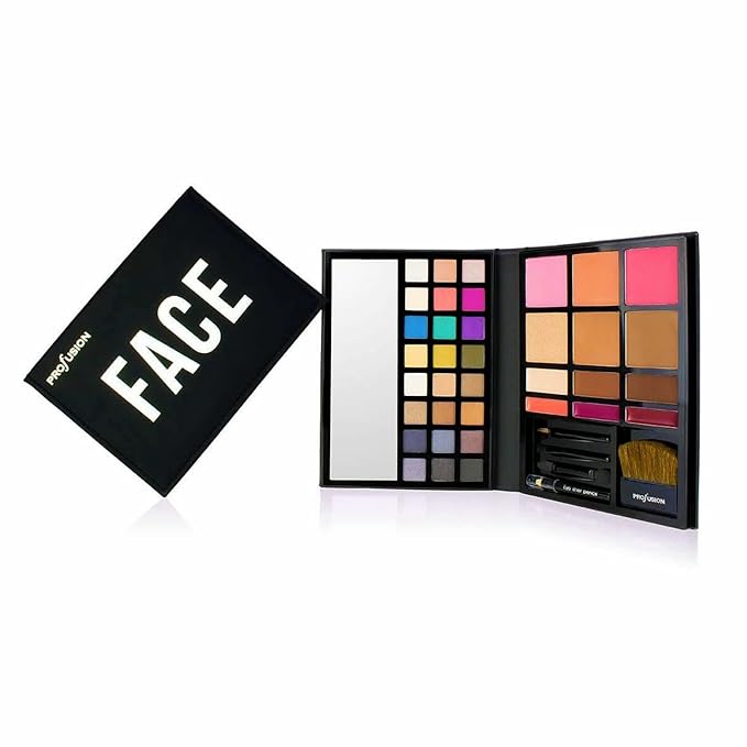Profusion Cosmetics - Face - Professional Eyeshadow Lip Gloss Blush Highlighter Bronzer Eyebrow Wax Powder Eyeliner Pencil, Brushes Included Makeup Set-VivaGrace Women
