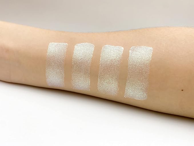 Highlighter Makeup, Cream Highlighter, Face Highlighter, Long Lasting Glitter Highlighter Makeup Palette - Silver White Highlighter-VivaGrace Women